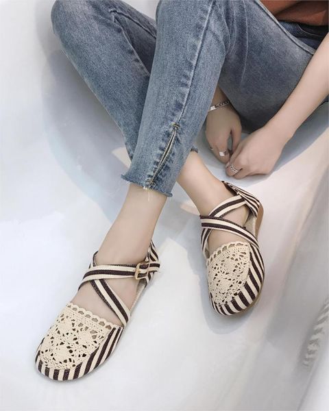 flat rome fabric striated women summer sandal platform espadrilles ankle strap closed toe comfortable women's sandals dance, Black
flat rome fabric striated women summer sandal platform espadrilles ankle strap closed toe comfortable women's sandals dance, Black