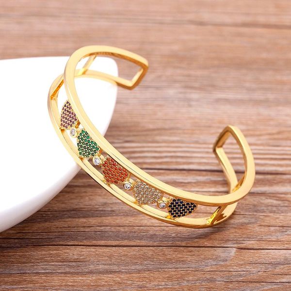 bangle romantic beautiful lovers bracelets copper zircon heart shape cuff adjustable bangles golden for woman party wedding jewelry, Black
bangle romantic beautiful lovers bracelets copper zircon heart shape cuff adjustable bangles golden for woman party wedding jewelry, Black