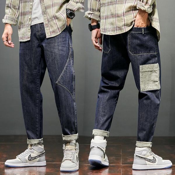 men's jeans harem pants dark blue multi-pockets desinger loose fit baggy motocycle men streetwear tapered oversized 40 42
men's jeans harem pants dark blue multi-pockets desinger loose fit baggy motocycle men streetwear tapered oversized 40 42