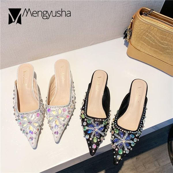 slippers mules slides crystal flower pointed close toe shallow thin heels mesh slingback slip on flipflops women autumn loafers, Black
slippers mules slides crystal flower pointed close toe shallow thin heels mesh slingback slip on flipflops women autumn loafers, Black
