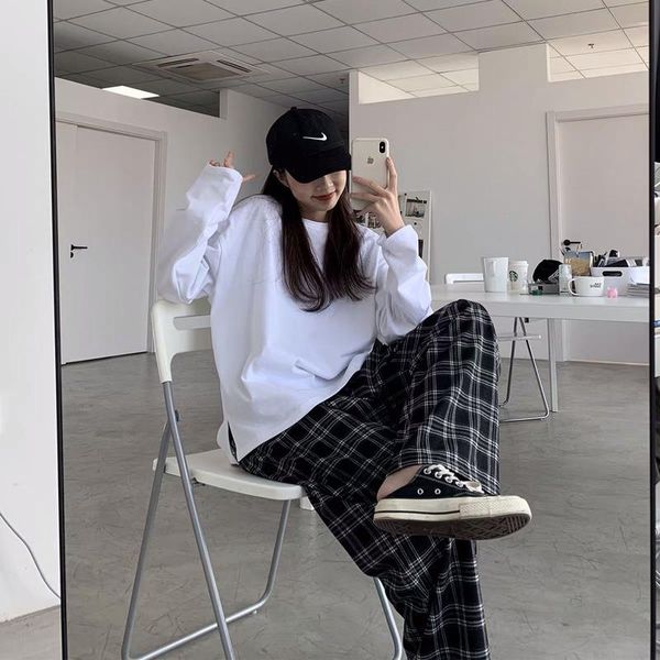 women's pants & capris women korean fashion black plaid harajuku checked trousers plus size wide leg streetwear jogger oversized, Black;white
women's pants & capris women korean fashion black plaid harajuku checked trousers plus size wide leg streetwear jogger oversized, Black;white