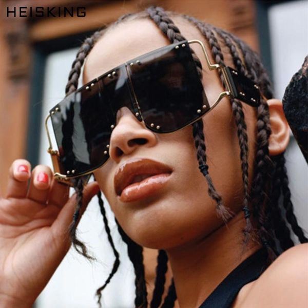 sunglasses heisking fashion square women oversized mirror men shades glasses metal rivet unique female eyewear, White;black
sunglasses heisking fashion square women oversized mirror men shades glasses metal rivet unique female eyewear, White;black