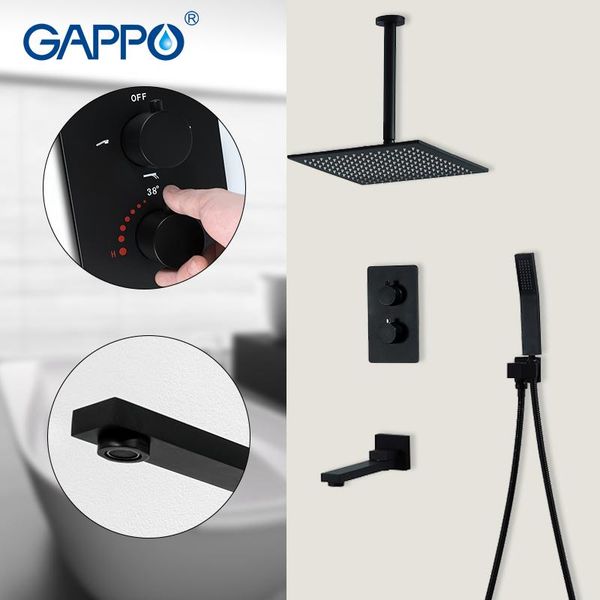 gappo black thermostatic waterfall shower faucets shower faucet sets wall mounted rainfall set multifunction faucets
gappo black thermostatic waterfall shower faucets shower faucet sets wall mounted rainfall set multifunction faucets