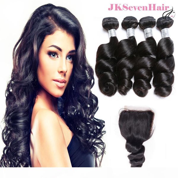 100% brazilian virgin human hair bundles grade 12a loose wave 4pcs with 4x4inch lace closure malaysian peruvian remy hair weaves, Black
100% brazilian virgin human hair bundles grade 12a loose wave 4pcs with 4x4inch lace closure malaysian peruvian remy hair weaves, Black