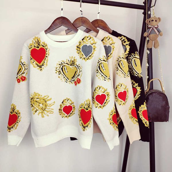 2021 autumn sweater women winter heart pattern printed knitwear pullover loose jumper vintag warm office lady knitted sweater v191130, White;black
2021 autumn sweater women winter heart pattern printed knitwear pullover loose jumper vintag warm office lady knitted sweater v191130, White;black
