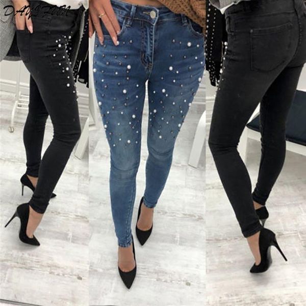 women's jeans e-baihui fashion women denim skinny pants high waist stretch beading slim pencil trousers 0300#, Blue
women's jeans e-baihui fashion women denim skinny pants high waist stretch beading slim pencil trousers 0300#, Blue