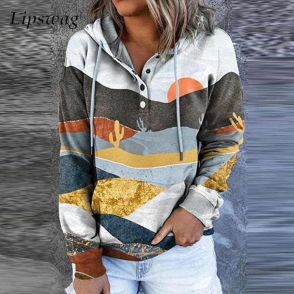 women's hoodies & sweatshirts 2021 autumn vintage landscape printed hooded sweatshirt women casual drawstring button pullover winter, Black
women's hoodies & sweatshirts 2021 autumn vintage landscape printed hooded sweatshirt women casual drawstring button pullover winter, Black