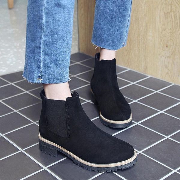 boots youyedian flock women black and gray single boot work student large size ankle women#g25
boots youyedian flock women black and gray single boot work student large size ankle women#g25