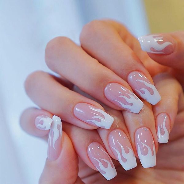false nails 24pcs short ballerina pink flame fake full cover glue diy manicure nail art tools, Red;gold
false nails 24pcs short ballerina pink flame fake full cover glue diy manicure nail art tools, Red;gold