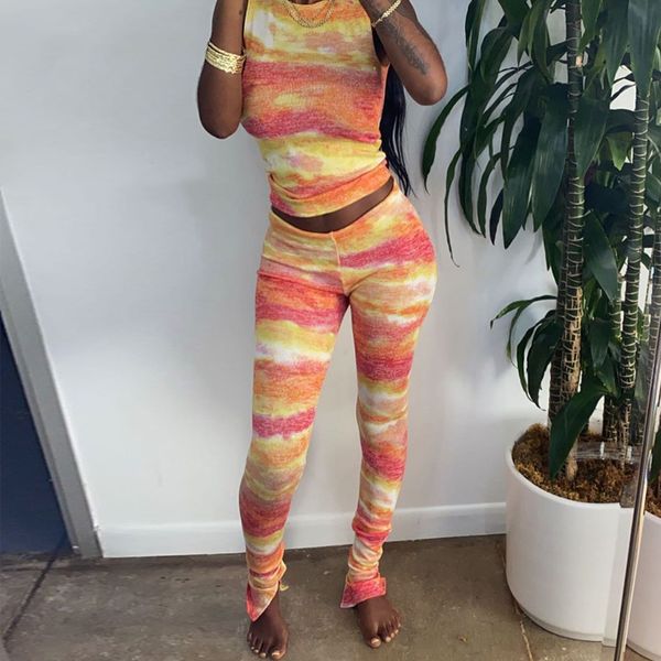 2021 new simenual tie dye sporty workout casual matching set women sleeveless bodycon active wear outfits and slit pants 2 piece sets za, Black;white
2021 new simenual tie dye sporty workout casual matching set women sleeveless bodycon active wear outfits and slit pants 2 piece sets za, Black;white