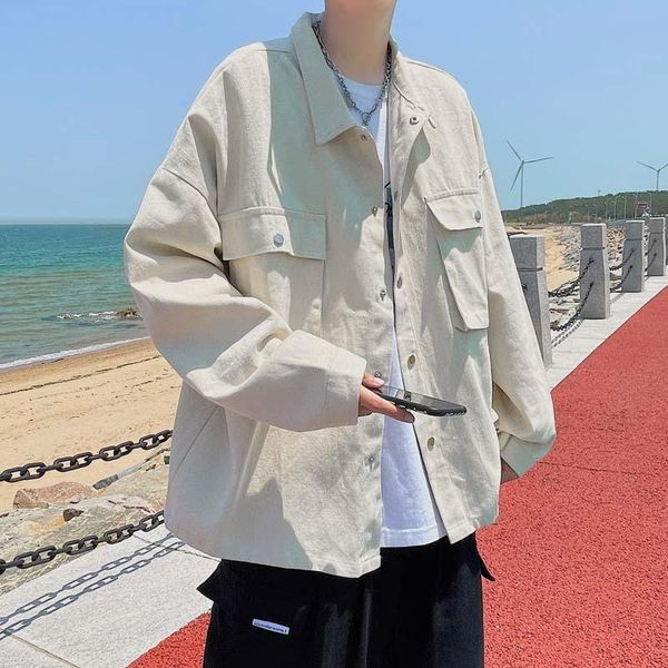 men's jackets jacket male spring autumn 2021 thin section trend solid color tooling tide brand young student loose casual top, Black;brown
men's jackets jacket male spring autumn 2021 thin section trend solid color tooling tide brand young student loose casual top, Black;brown