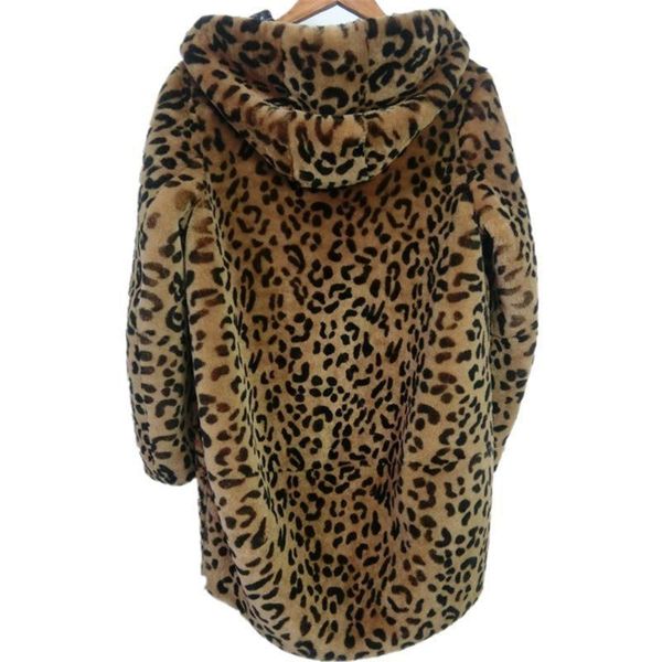 women's fur & faux coats winter leopard plus size female long outerwear trendy lady imitate mink overcoats hooded, Black
women's fur & faux coats winter leopard plus size female long outerwear trendy lady imitate mink overcoats hooded, Black