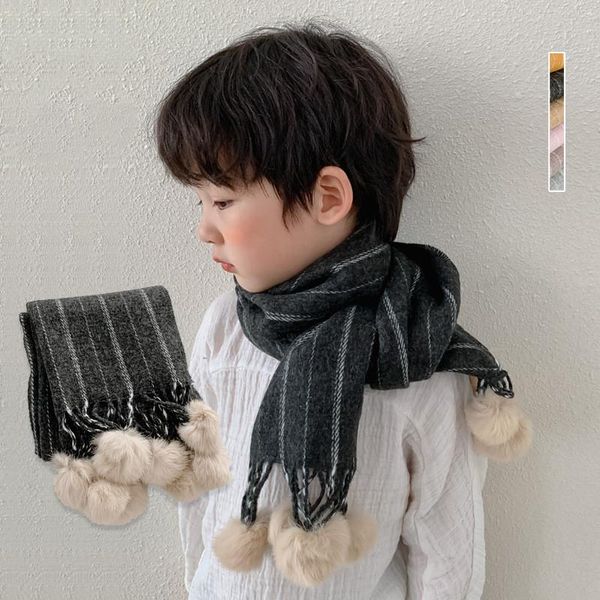 scarves children scarf imitation cashmere hair ball striped korean style famous designer fashion warm for boys girls, Blue;gray
scarves children scarf imitation cashmere hair ball striped korean style famous designer fashion warm for boys girls, Blue;gray