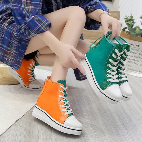boots high platform canvas shoes women's mixed color 2021 autumn wedges thick bottom casual ladies white sports ankle, Black
boots high platform canvas shoes women's mixed color 2021 autumn wedges thick bottom casual ladies white sports ankle, Black