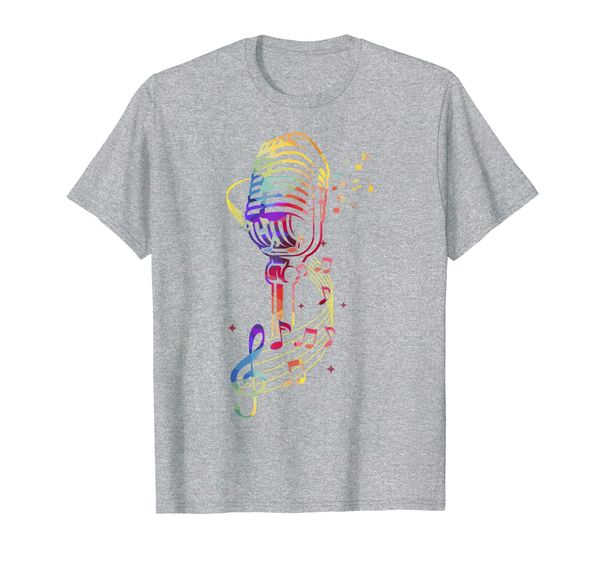 music loving microphone gift design clef musicians t-shirt, White;black