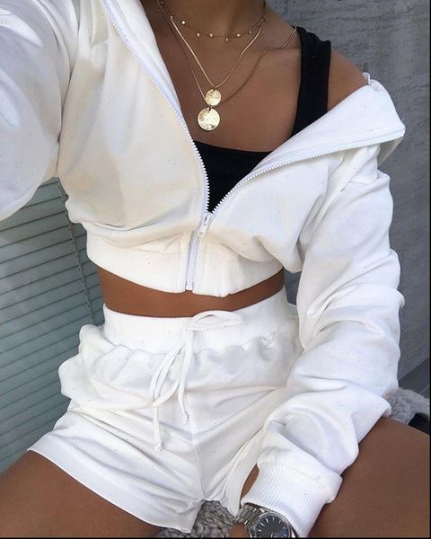 autumn fashion 2pcs sports clothing sets casual outdoor suit for womens girls zipper sweater hoodie long sleeve hoodies shorts, Gray
autumn fashion 2pcs sports clothing sets casual outdoor suit for womens girls zipper sweater hoodie long sleeve hoodies shorts, Gray