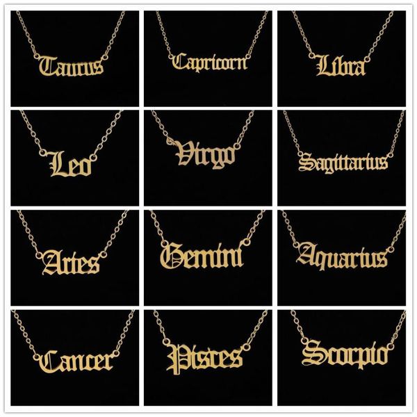 pendant necklaces men women 12 horoscope zodiac letter gold necklace aries leo constellations old english jewelry kids christmas gifts, Silver
pendant necklaces men women 12 horoscope zodiac letter gold necklace aries leo constellations old english jewelry kids christmas gifts, Silver