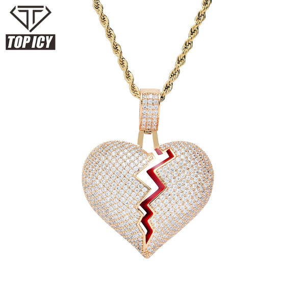 pendant necklaces broken lacie heart iced out zirconia chain necklace statement gold color cubic zircon hip hop men's jewelry, Silver
pendant necklaces broken lacie heart iced out zirconia chain necklace statement gold color cubic zircon hip hop men's jewelry, Silver