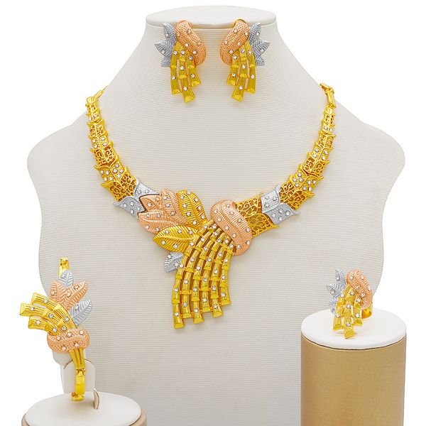 gold jewelry sets women necklace earrings dubai african indian bridal accessory flowers jewelry sets necklaces, Black
gold jewelry sets women necklace earrings dubai african indian bridal accessory flowers jewelry sets necklaces, Black