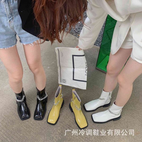 short boots children summer white patent leather square head side zipper short boots flat bottomed thick heel short boots women's, Black
short boots children summer white patent leather square head side zipper short boots flat bottomed thick heel short boots women's, Black