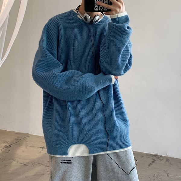 men's sweaters camisola de malha casual chique emendado cozy streetwear roupas masculinas camisolas moletom solto grosso quente 4vnl, White;black
men's sweaters camisola de malha casual chique emendado cozy streetwear roupas masculinas camisolas moletom solto grosso quente 4vnl, White;black