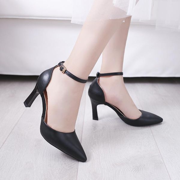 dress shoes women pointed toe pumps leather high heels boat ankle buckle shallow mouth fine with zapatos mujer, Black
dress shoes women pointed toe pumps leather high heels boat ankle buckle shallow mouth fine with zapatos mujer, Black