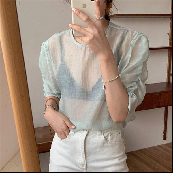 summer solid thin puff sleeves chic fashion 2021 streetwear casual light short sleeve all match loose blouses, White
summer solid thin puff sleeves chic fashion 2021 streetwear casual light short sleeve all match loose blouses, White