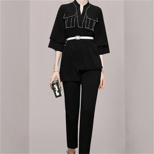 women's two piece pants zawfl - women's two-piece set, matching pants, black casual nail drill, office elastic belt 2021, White
women's two piece pants zawfl - women's two-piece set, matching pants, black casual nail drill, office elastic belt 2021, White