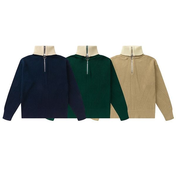 correct version 2021 winter new am solid color men's and women's heavy industry semi zipper stand collar knitted sweater, White;black
correct version 2021 winter new am solid color men's and women's heavy industry semi zipper stand collar knitted sweater, White;black