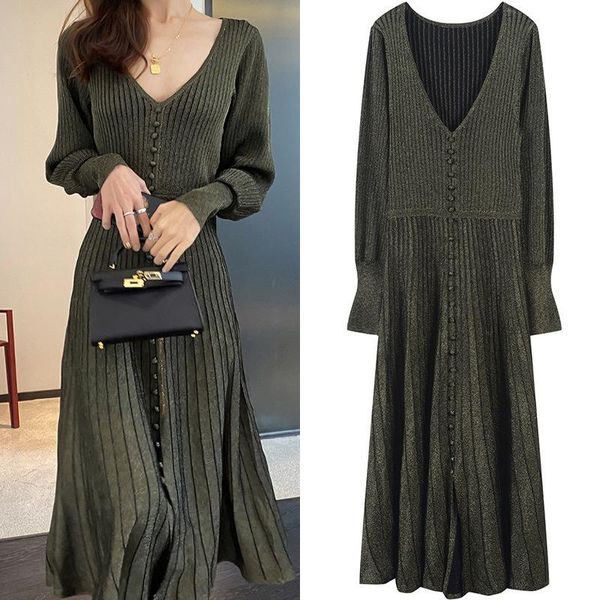 casual dresses light silk v-neck long-sleeve dress female temperament of the autumn 2021 charge show thin waist, Black;gray
casual dresses light silk v-neck long-sleeve dress female temperament of the autumn 2021 charge show thin waist, Black;gray