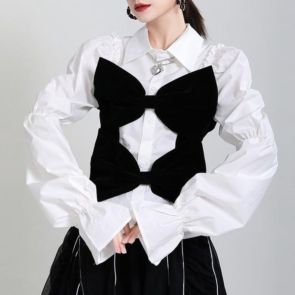 sweet fashion bow patchwork blouse women 2021 turn down collar chic puff long sleeve blusas spring summer new design shirts, White
sweet fashion bow patchwork blouse women 2021 turn down collar chic puff long sleeve blusas spring summer new design shirts, White