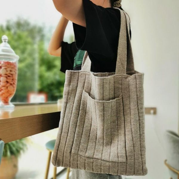 shoulder bags knitting handle for women teenager simple designer crochet braid wool soft open shopping shopper female handbag totes
shoulder bags knitting handle for women teenager simple designer crochet braid wool soft open shopping shopper female handbag totes