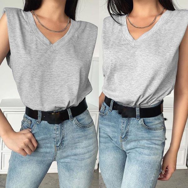 women's tanks & camis women sleeveless shoulder padded tank deep v-neck casual loose vest elegant solid color office lady, White
women's tanks & camis women sleeveless shoulder padded tank deep v-neck casual loose vest elegant solid color office lady, White
