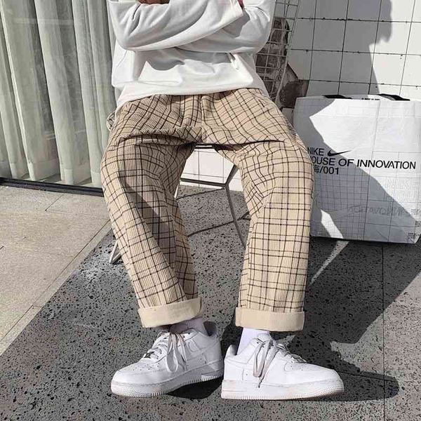 men's pants spring cotton plaid fashion retro casual wide-leg men streetwear korean loose hip-hop straight mens qtgj, Black
men's pants spring cotton plaid fashion retro casual wide-leg men streetwear korean loose hip-hop straight mens qtgj, Black