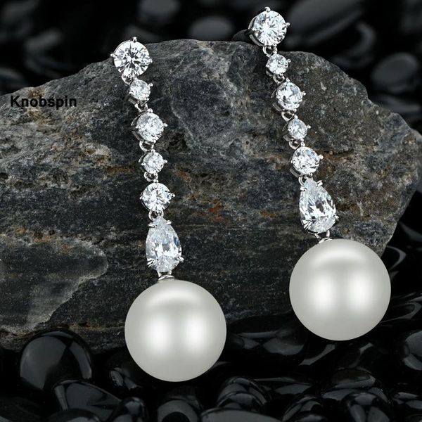 dangle & chandelier knobspin 100% 925 sterling silver fashion simple pearl wedding earrings for women white high carbon diamond charm fine j
dangle & chandelier knobspin 100% 925 sterling silver fashion simple pearl wedding earrings for women white high carbon diamond charm fine j