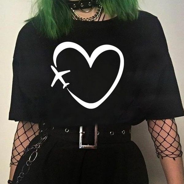travel plane heart women summer fashion black t shirt cotton tshirt girls short sleeve femme t-shirts graphic tees, White
travel plane heart women summer fashion black t shirt cotton tshirt girls short sleeve femme t-shirts graphic tees, White