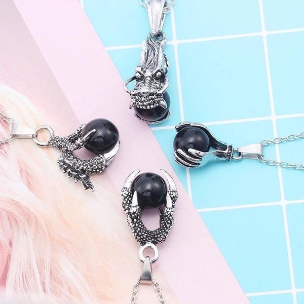 chains exquisite dragon claw bead necklace amulet party punk style men's jewelry ladies retro, Silver
chains exquisite dragon claw bead necklace amulet party punk style men's jewelry ladies retro, Silver
