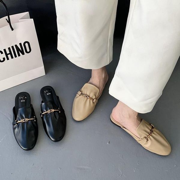 slippers spring closed toe women slip on flat mule shoes fashion brand slides pleated outdoor slipper female loafers mujer, Black
slippers spring closed toe women slip on flat mule shoes fashion brand slides pleated outdoor slipper female loafers mujer, Black
