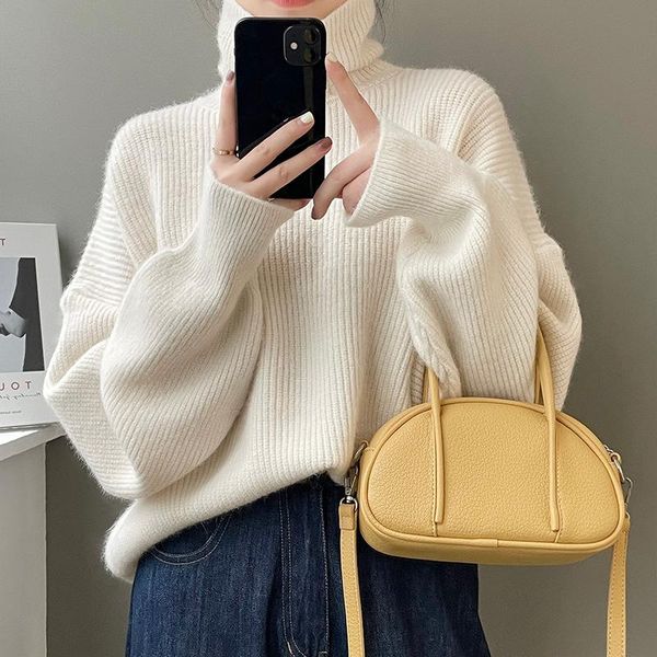 women's sweaters plus size soft loose sweater women winter warm kintting pullover chic korean style turtleneck female casual, White;black
women's sweaters plus size soft loose sweater women winter warm kintting pullover chic korean style turtleneck female casual, White;black