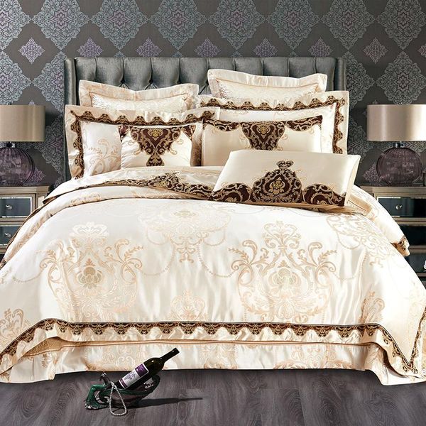 bedding sets stain jacquard luxury duvet cover set king/ size bed beige embroidered cotton bedspread sheet juego de cama
bedding sets stain jacquard luxury duvet cover set king/ size bed beige embroidered cotton bedspread sheet juego de cama