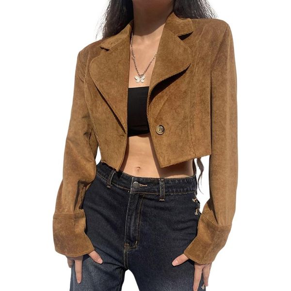 women's jackets hirigin 2021 women\u2021s casual long sleeve button cardigan fashion solid color corduroy lapel short style jacket stre, Black;brown
women's jackets hirigin 2021 women\u2021s casual long sleeve button cardigan fashion solid color corduroy lapel short style jacket stre, Black;brown