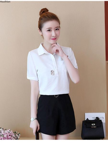 women's blouses & shirts fashion cartoon blouse cotton shirt casual short sleeve korean summer, White
women's blouses & shirts fashion cartoon blouse cotton shirt casual short sleeve korean summer, White
