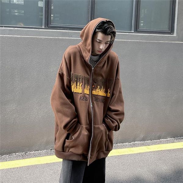 men's hoodies & sweatshirts zip-up vintage embroidery letter graphic hooded sweatshirt casual winter plus velvet coat zipper men women, Black
men's hoodies & sweatshirts zip-up vintage embroidery letter graphic hooded sweatshirt casual winter plus velvet coat zipper men women, Black