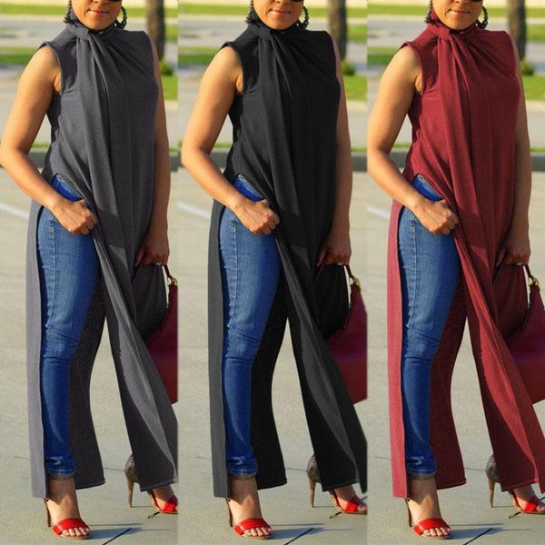 womens split blouse zanzea elegant summer long sleeveless casual shirt female button turtleneck blusas plus size chemise, White
womens split blouse zanzea elegant summer long sleeveless casual shirt female button turtleneck blusas plus size chemise, White