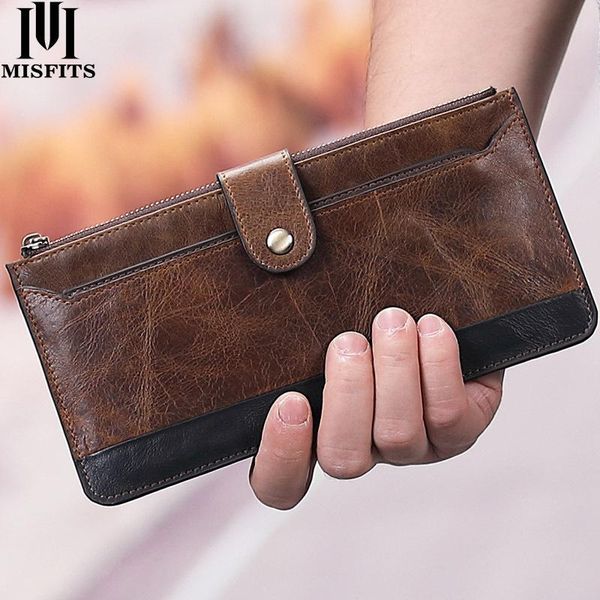 wallets men's genuine leather long wallet casual business first layer cowhide bag thin clutch, Red;black
wallets men's genuine leather long wallet casual business first layer cowhide bag thin clutch, Red;black