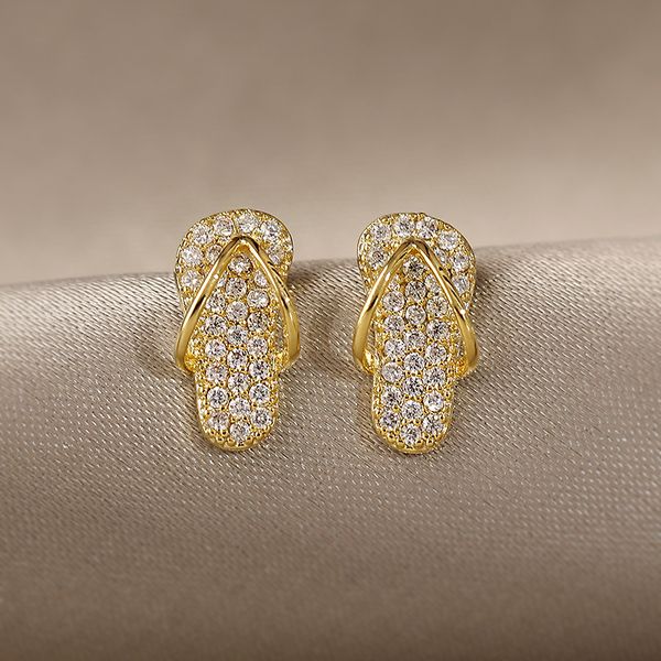 new trendy slippers rhinestone ear studs charm lady earrings jewelry unusual gifts for women girls, Golden
new trendy slippers rhinestone ear studs charm lady earrings jewelry unusual gifts for women girls, Golden