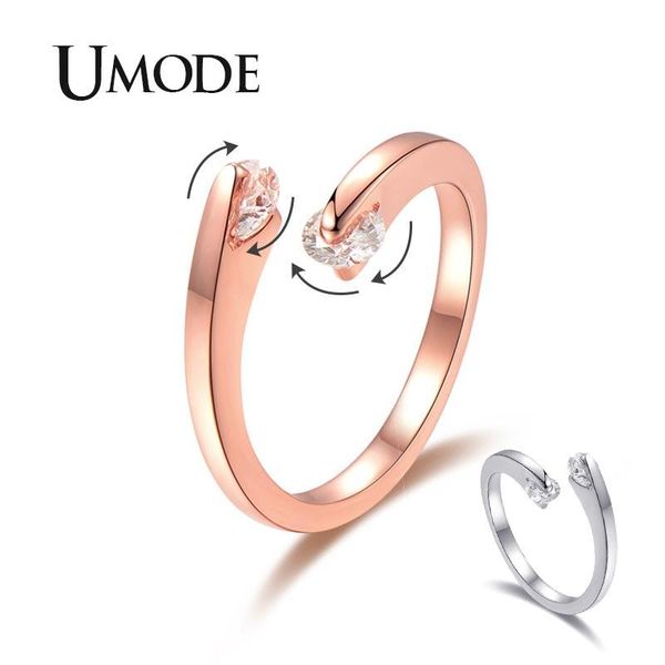 cluster rings umode rotating zircon engagement for women femme adjustable rose gold wedding jewellery accesorios mujer ur0503, Golden;silver
cluster rings umode rotating zircon engagement for women femme adjustable rose gold wedding jewellery accesorios mujer ur0503, Golden;silver