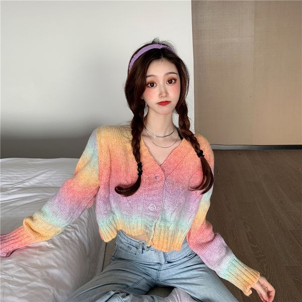 2021 new autumn loose wear girly raiow gradient short v-neck knitted sweater open stitch long-sleeved fashion all-match bkfj, White;black
2021 new autumn loose wear girly raiow gradient short v-neck knitted sweater open stitch long-sleeved fashion all-match bkfj, White;black
