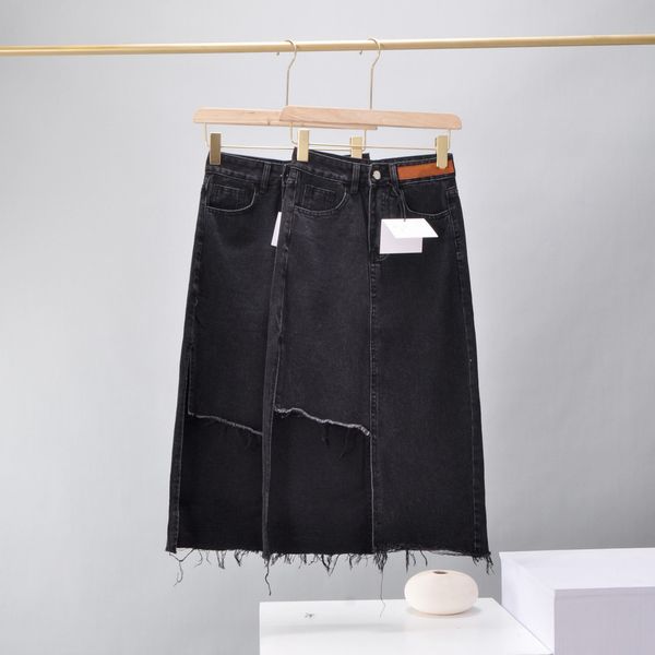 women's skirt summer 2021 new dawangjia black medium length irregular slit flannel denim skirt
women's skirt summer 2021 new dawangjia black medium length irregular slit flannel denim skirt