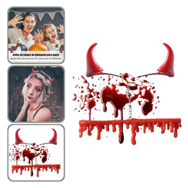 chokers small demon accessories halloween blood necklace horn hairpins horror prop, Golden;silver
chokers small demon accessories halloween blood necklace horn hairpins horror prop, Golden;silver